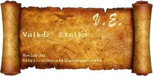 Valkó Etelka névjegykártya